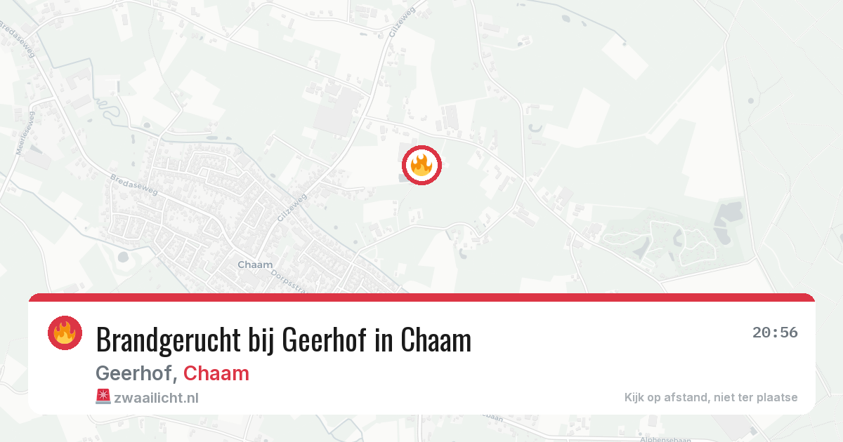 Brandgerucht bij Geerhof in Chaam — 3 aug 2026