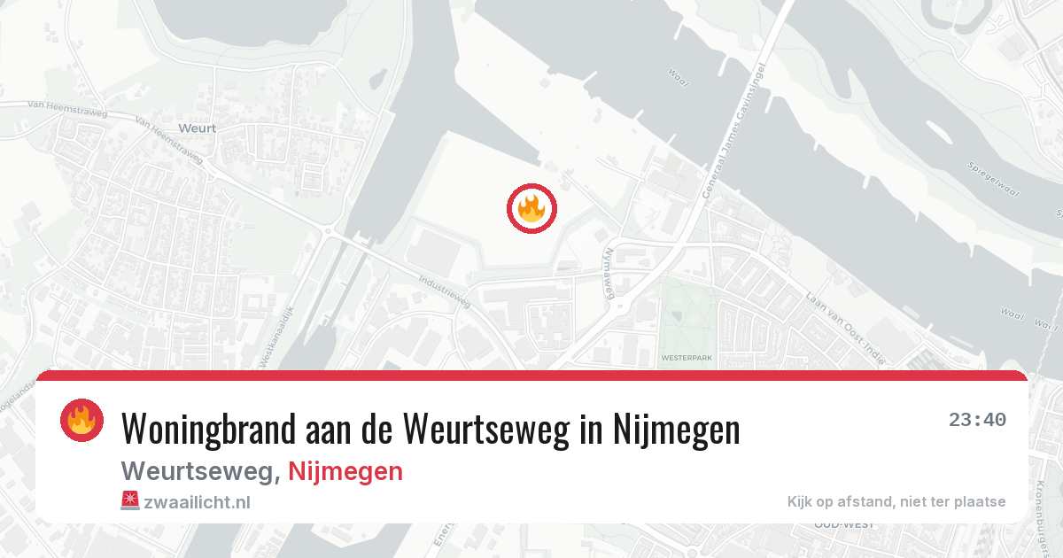 Woningbrand aan de Weurtseweg in Nijmegen — 27 jun 2026