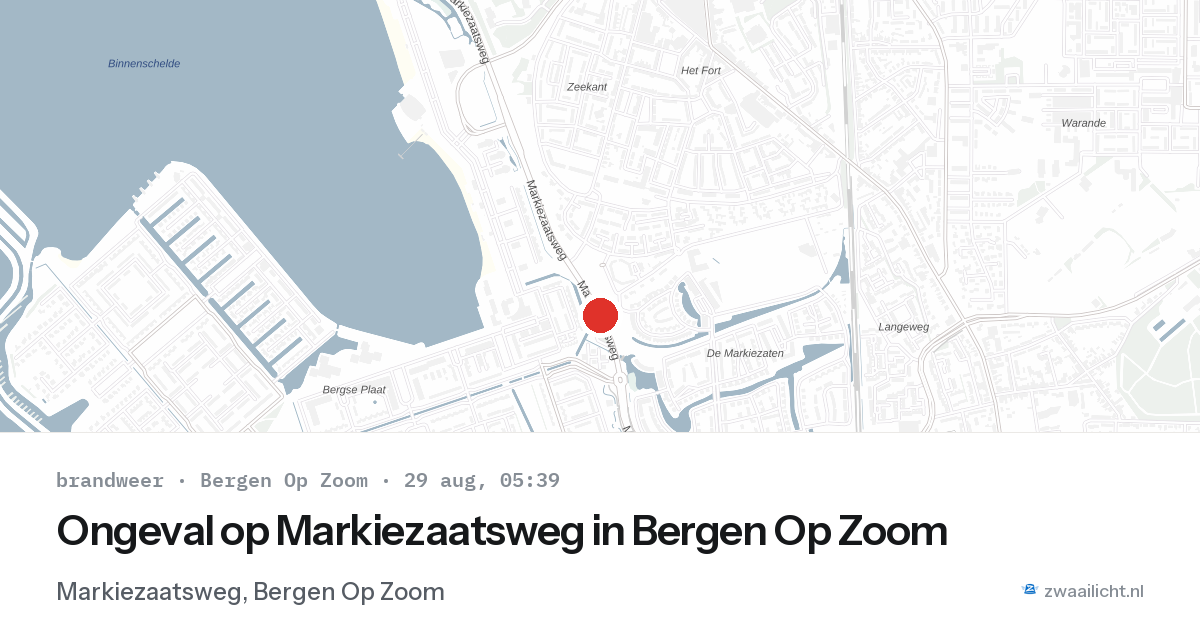 Ongeval op Markiezaatsweg in Bergen Op Zoom — 29 aug 2026
