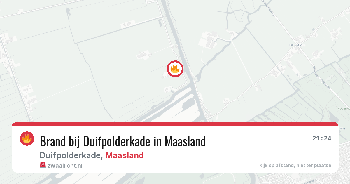 Brand bij Duifpolderkade in Maasland — 3 aug 2026