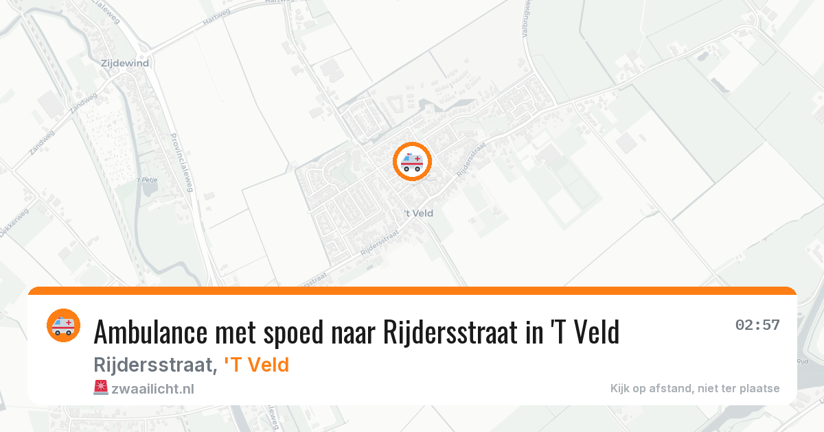 Ambulance met spoed naar Rijdersstraat in 'T Veld — 13 jul 2026