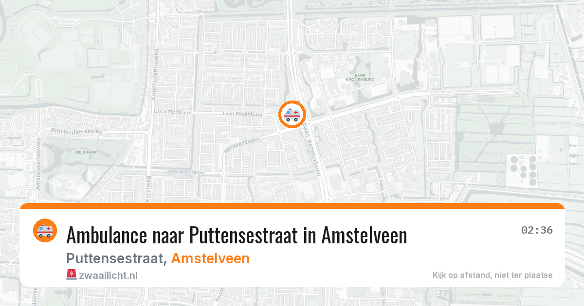 Ambulance naar Puttensestraat in Amstelveen — 20 mei 2026