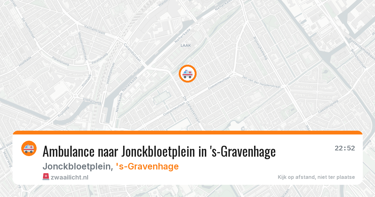 Ambulance naar Jonckbloetplein in 's-Gravenhage — 1 aug 2026