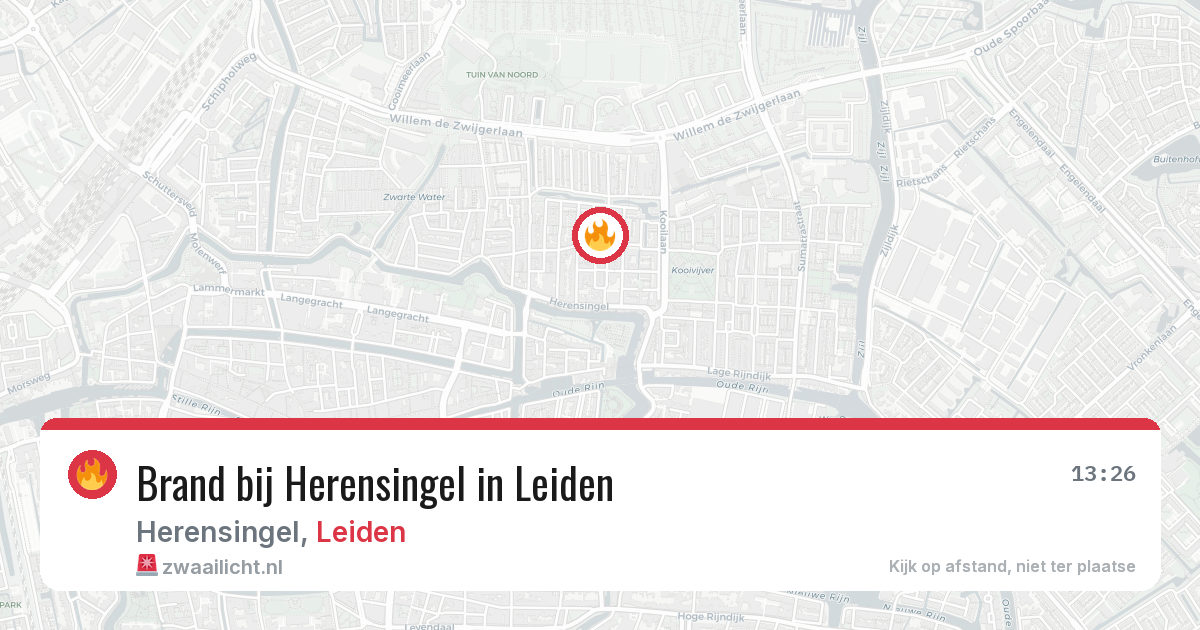 Brand bij Herensingel in Leiden — 10 mei 2026