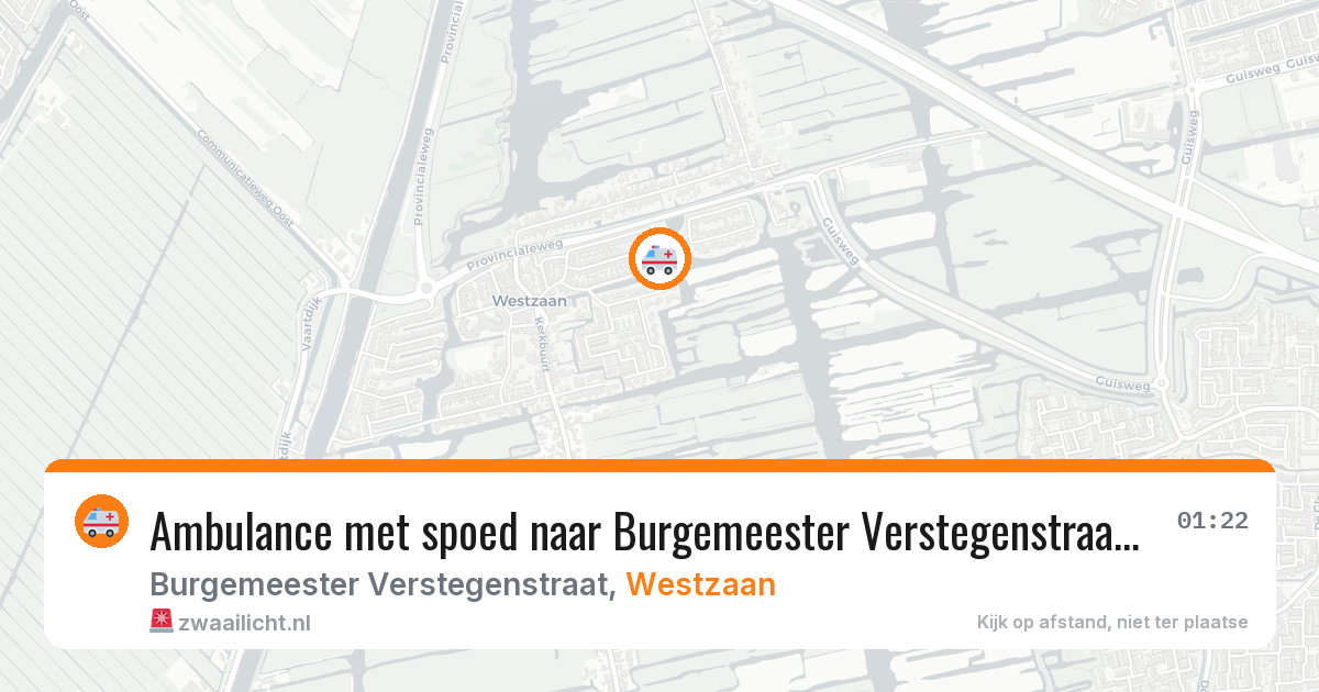 Ambulance met spoed naar Burgemeester Verstegenstraat in Westzaan — 19 jan 2026