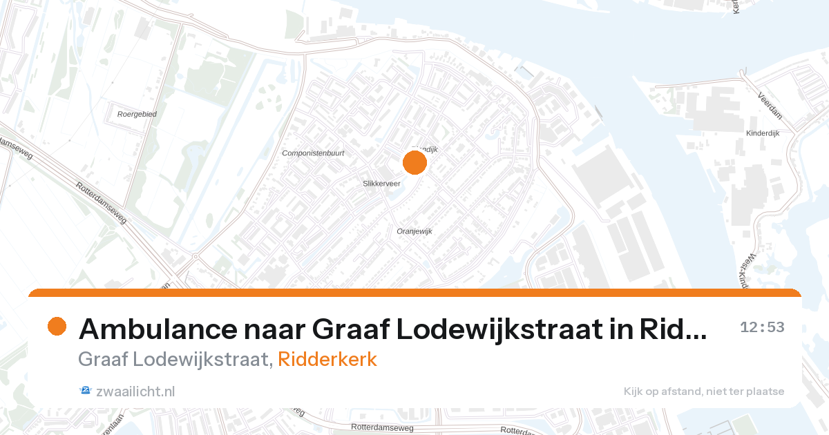 Ambulance naar Graaf Lodewijkstraat in Ridderkerk — 26 aug 2026