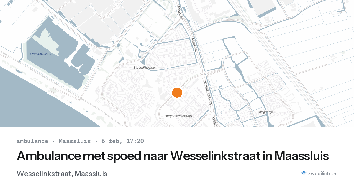 Ambulance met spoed naar Wesselinkstraat in Maassluis — 6 feb 2026