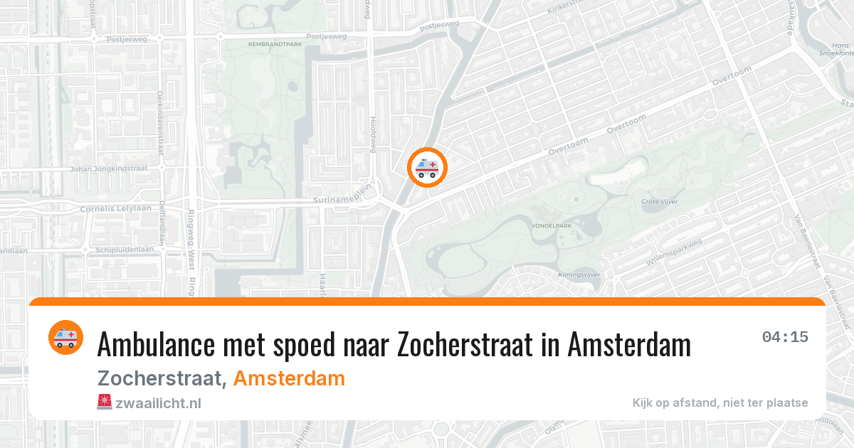 Ambulance met spoed naar Zocherstraat in Amsterdam — 20 jun 2026