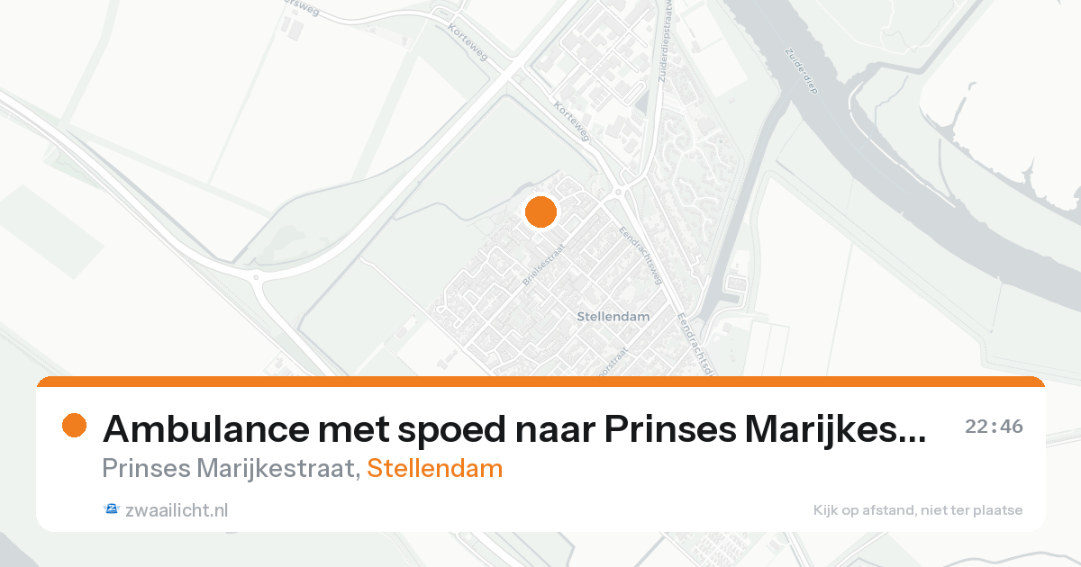 Ambulance met spoed naar Prinses Marijkestraat in Stellendam — 15 aug 2026