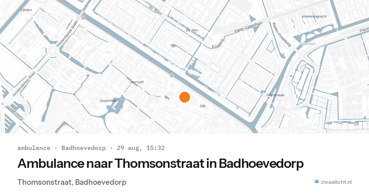 Ambulance naar Thomsonstraat in Badhoevedorp — 29 aug 2026