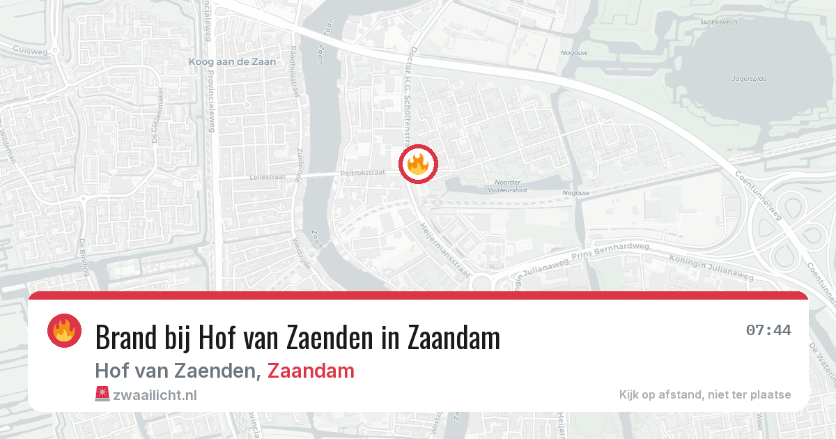 Brand bij Hof van Zaenden in Zaandam — 23 apr 2026