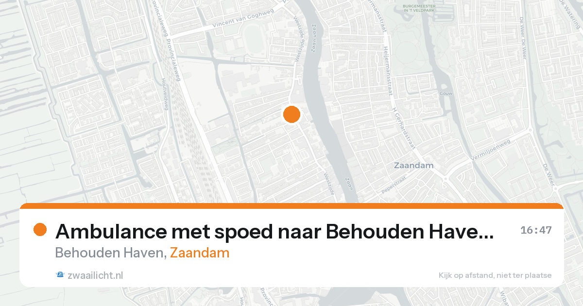 Ambulance met spoed naar Behouden Haven in Zaandam — 25 aug 2026