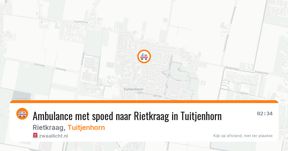 Ambulance met spoed naar Rietkraag in Tuitjenhorn — 4 jul 2026