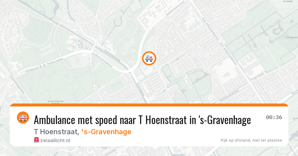 Ambulance met spoed naar T Hoenstraat in 's-Gravenhage — 11 jul 2026