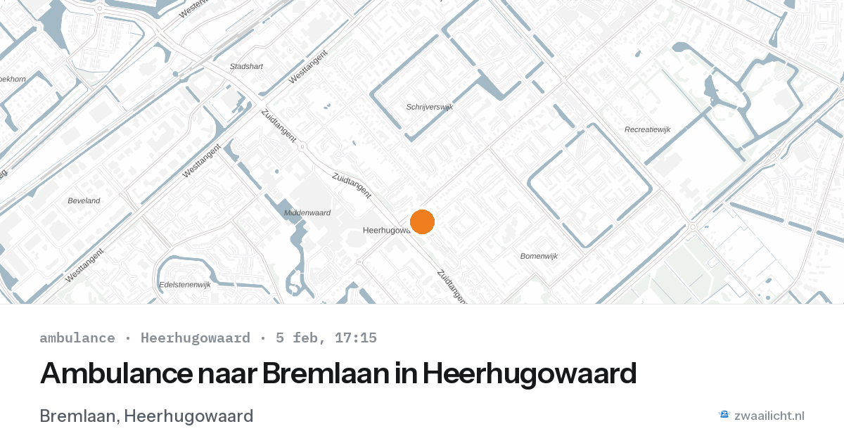 Ambulance naar Bremlaan in Heerhugowaard — 5 feb 2026