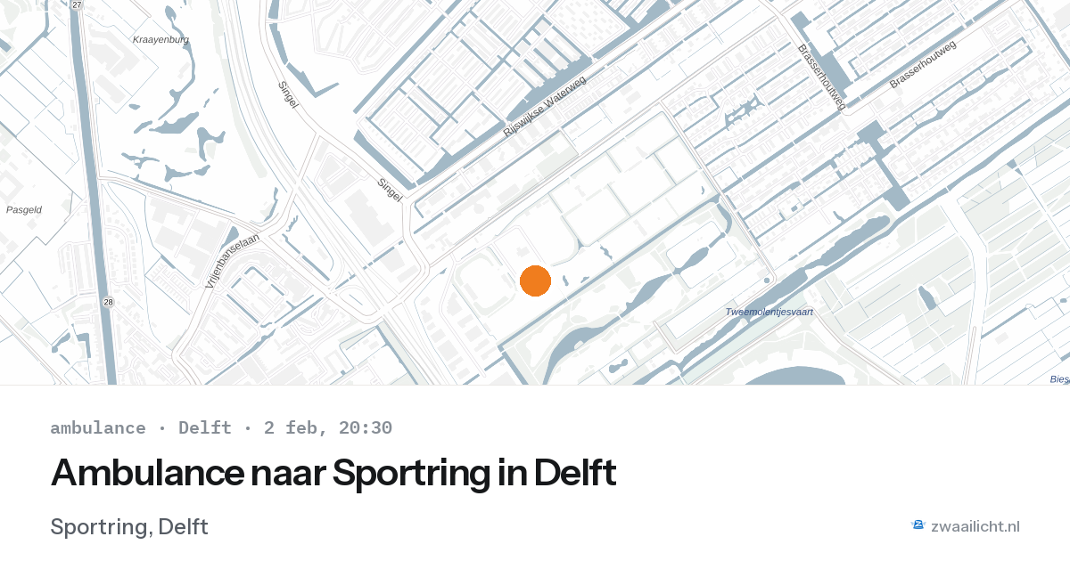 Ambulance naar Sportring in Delft — 2 feb 2026