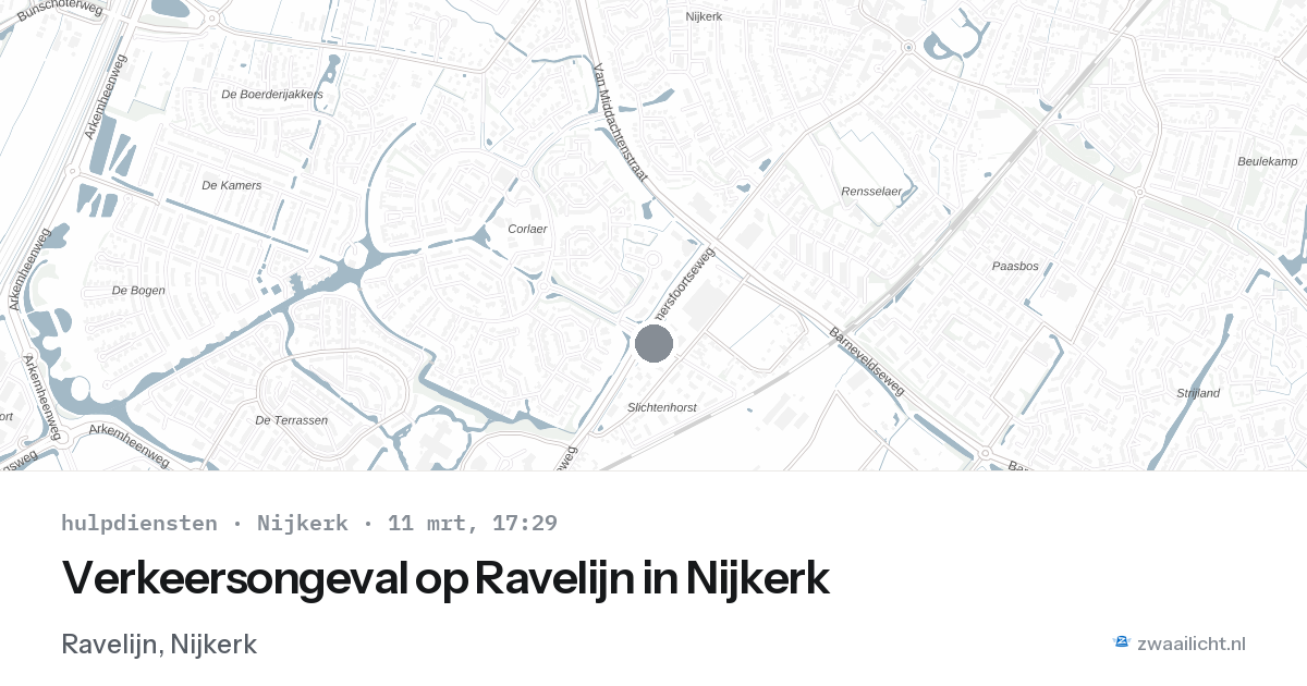 Verkeersongeval op Ravelijn in Nijkerk — 11 mrt 2026