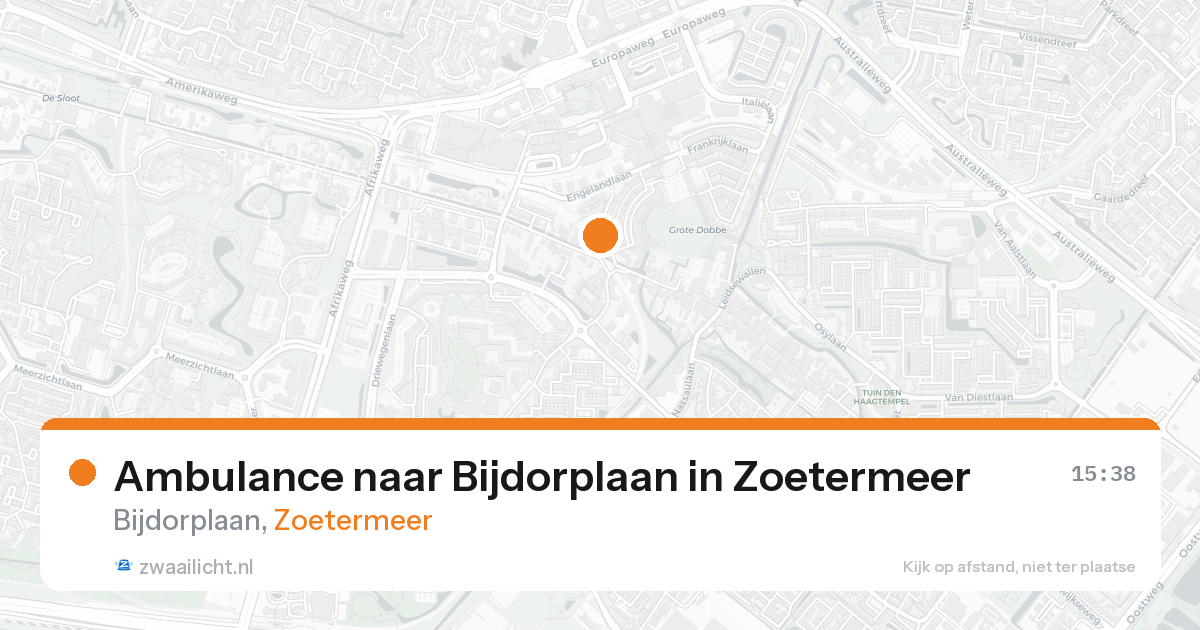 Ambulance naar Bijdorplaan in Zoetermeer — 25 aug 2026