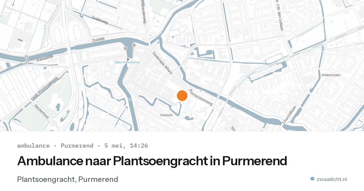 Ambulance naar Plantsoengracht in Purmerend — 5 mei 2026