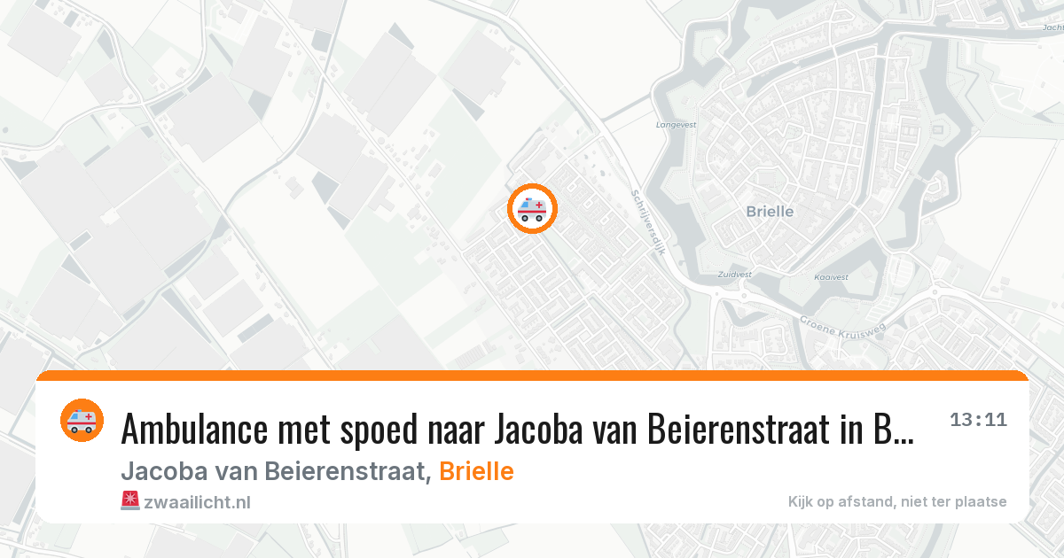 Ambulance met spoed naar Jacoba van Beierenstraat in Brielle — 9 aug 2026
