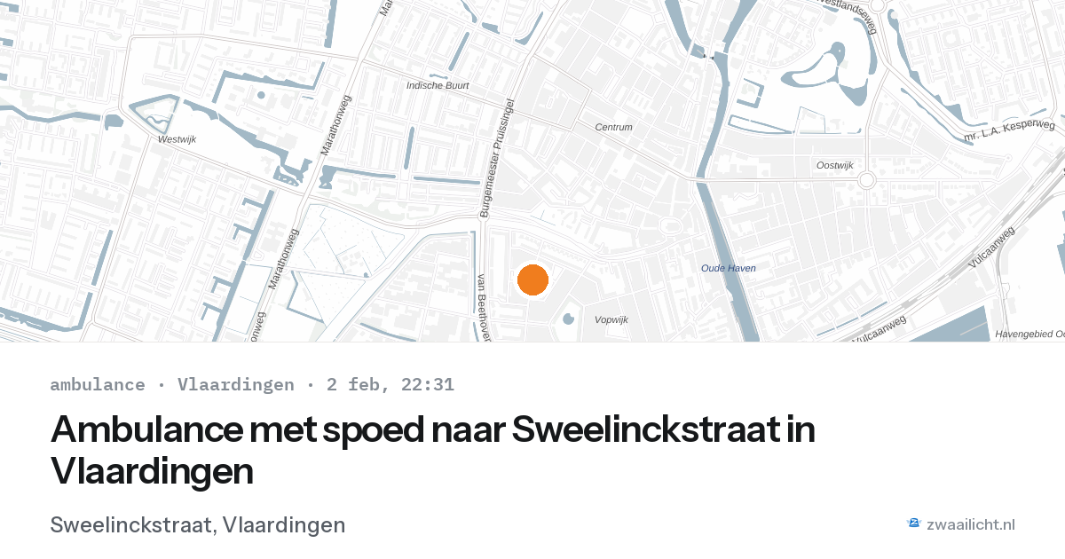 Ambulance met spoed naar Sweelinckstraat in Vlaardingen — 2 feb 2026