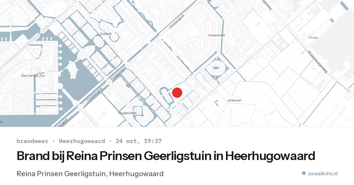 Brand bij Reina Prinsen Geerligstuin in Heerhugowaard — 24 mrt 2026