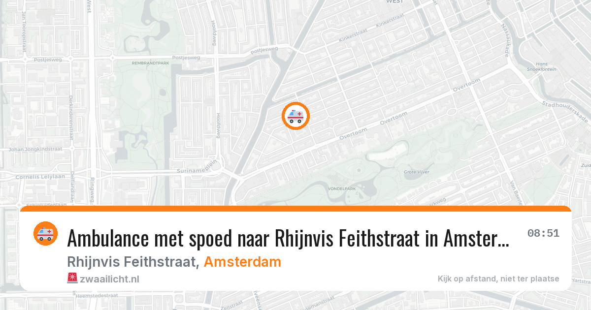 Ambulance met spoed naar Rhijnvis Feithstraat in Amsterdam — 12 mei 2026