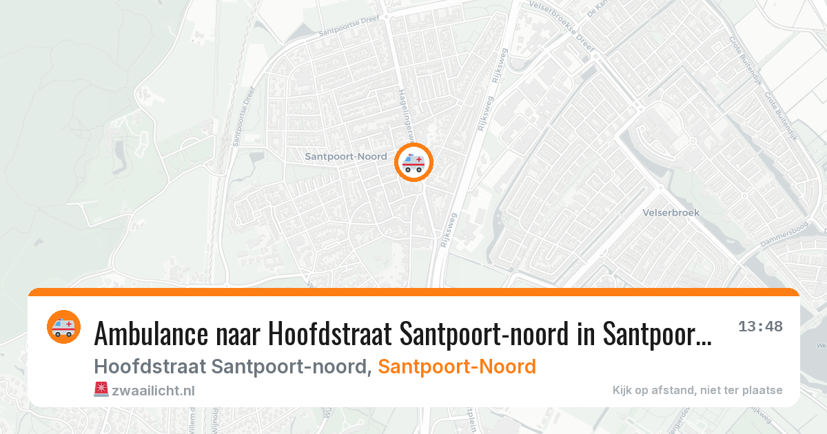 Ambulance naar Hoofdstraat Santpoort-noord in Santpoort-Noord — 18 mei 2026