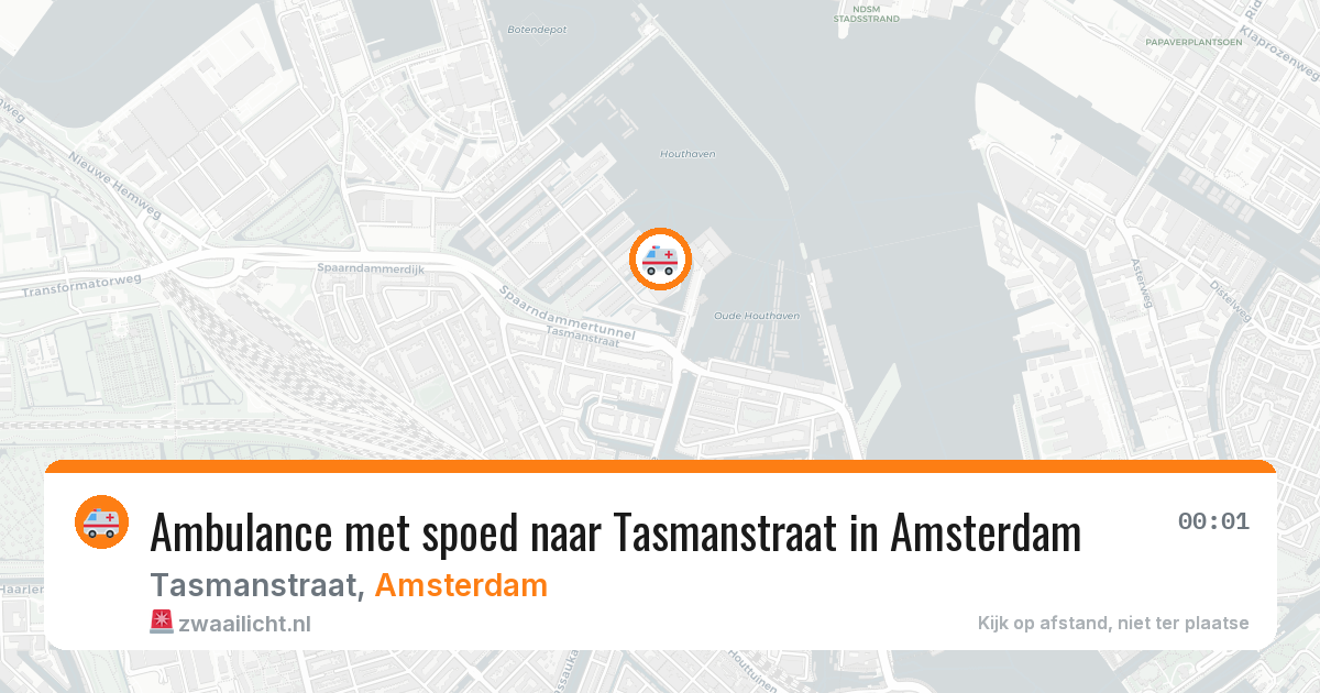 Ambulance met spoed naar Tasmanstraat in Amsterdam — 23 mrt 2026