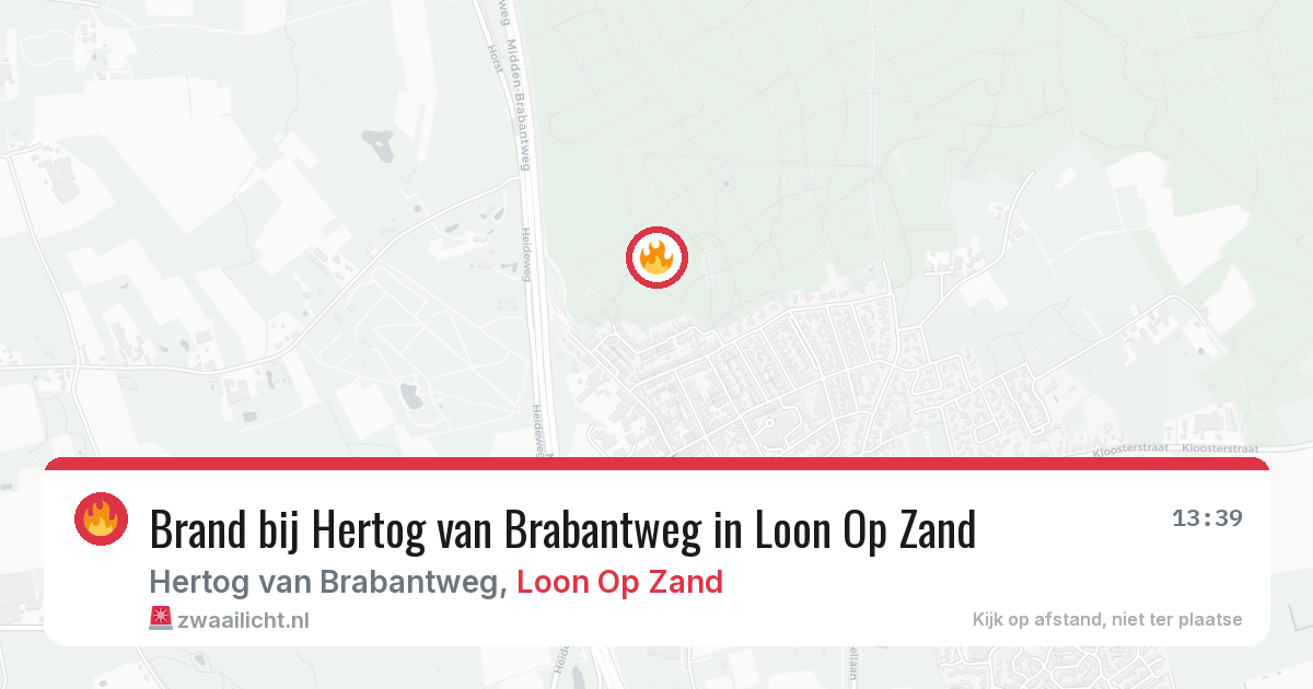 Brand bij Hertog van Brabantweg in Loon Op Zand — 6 apr 2026