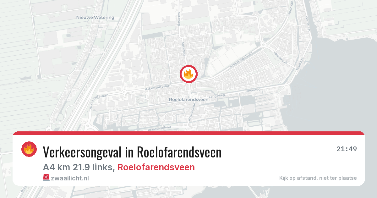 Verkeersongeval in Roelofarendsveen — 24 jul 2026