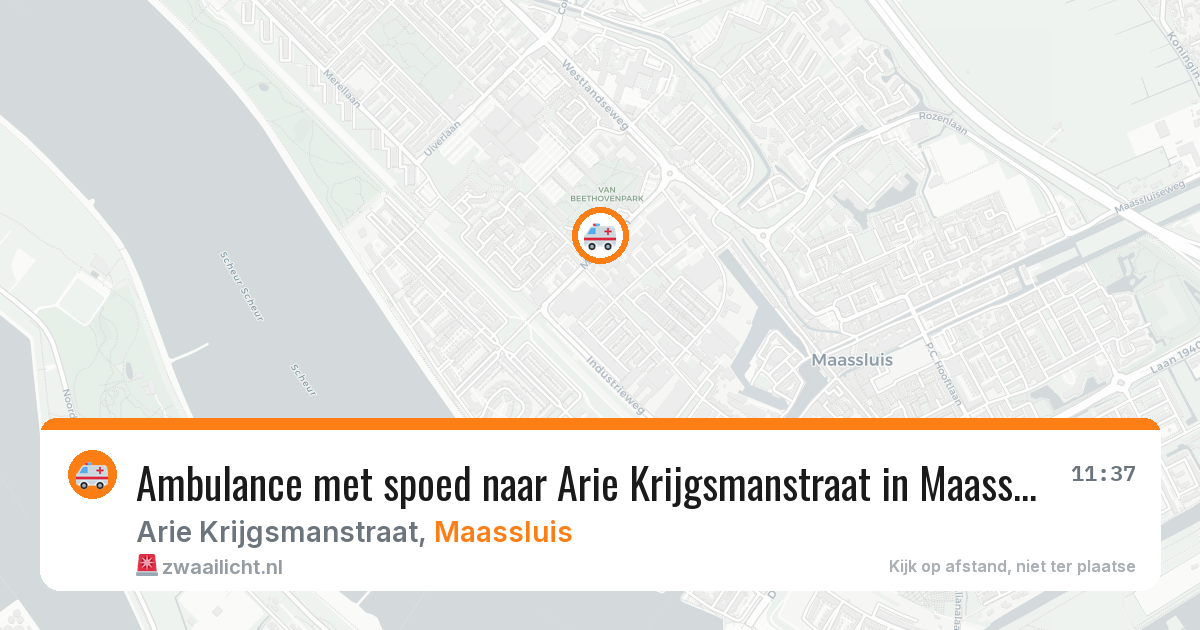 Ambulance met spoed naar Arie Krijgsmanstraat in Maassluis — 27 jun 2026