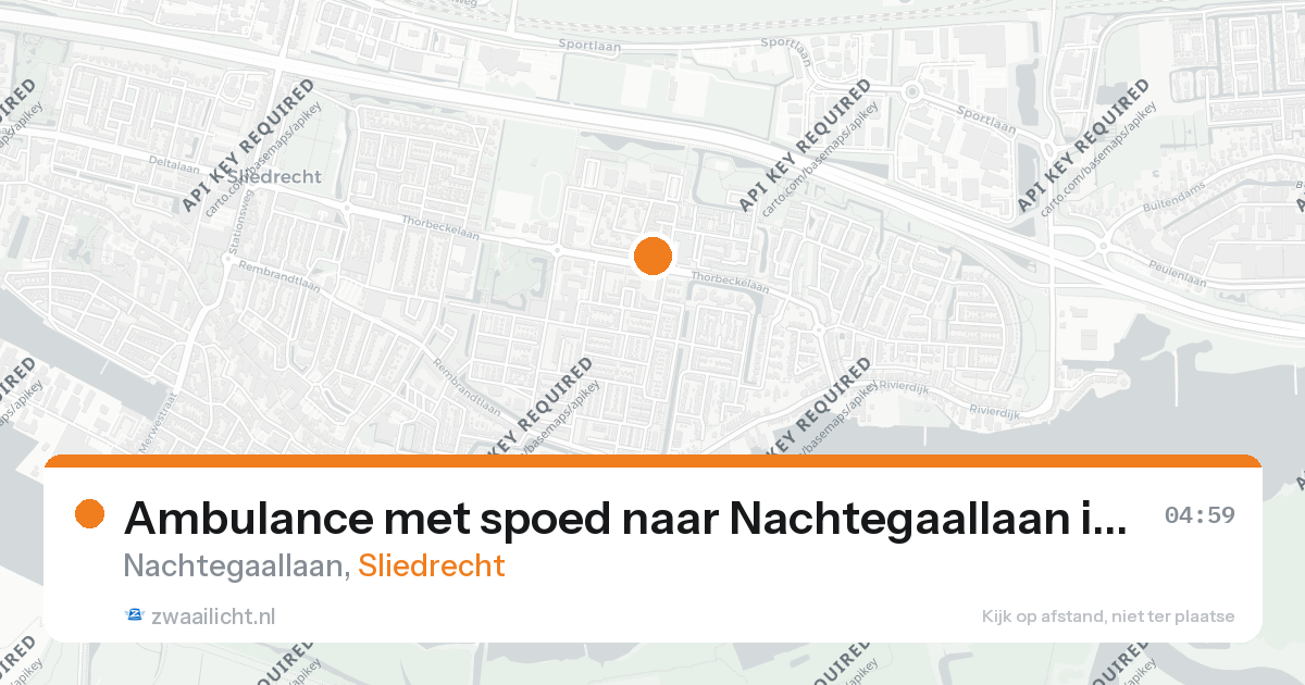 Ambulance met spoed naar Nachtegaallaan in Sliedrecht — 20 jun 2026