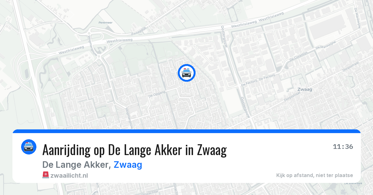 Aanrijding op De Lange Akker in Zwaag — 26 mrt 2026