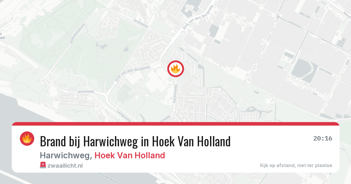 Brand bij Harwichweg in Hoek Van Holland — 29 jun 2026