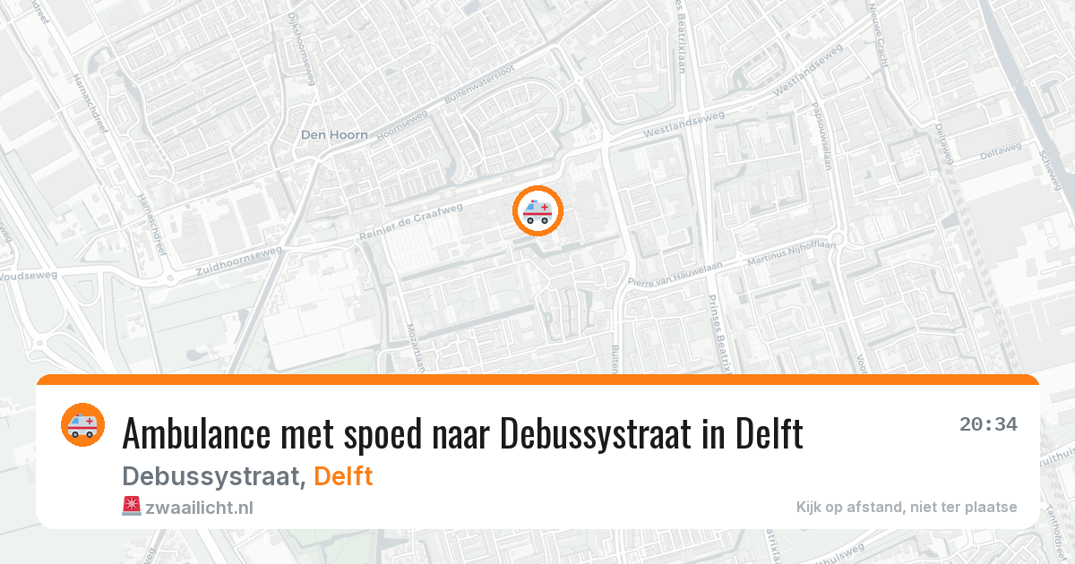 Ambulance met spoed naar Debussystraat in Delft — 16 jan 2026