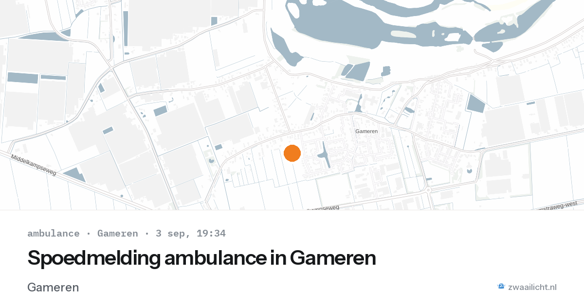 Spoedmelding ambulance in Gameren — 3 sep 2026