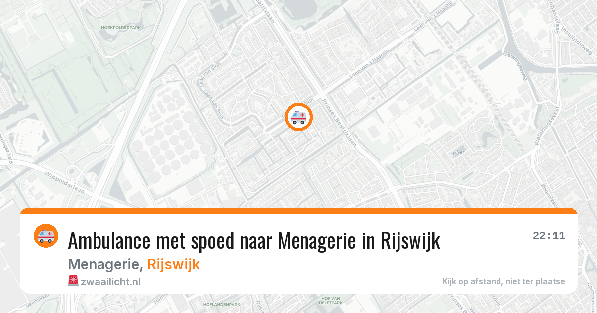 Ambulance met spoed naar Menagerie in Rijswijk — 5 apr 2026