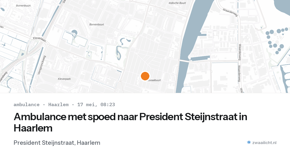 Ambulance met spoed naar President Steijnstraat in Haarlem — 17 mei 2026