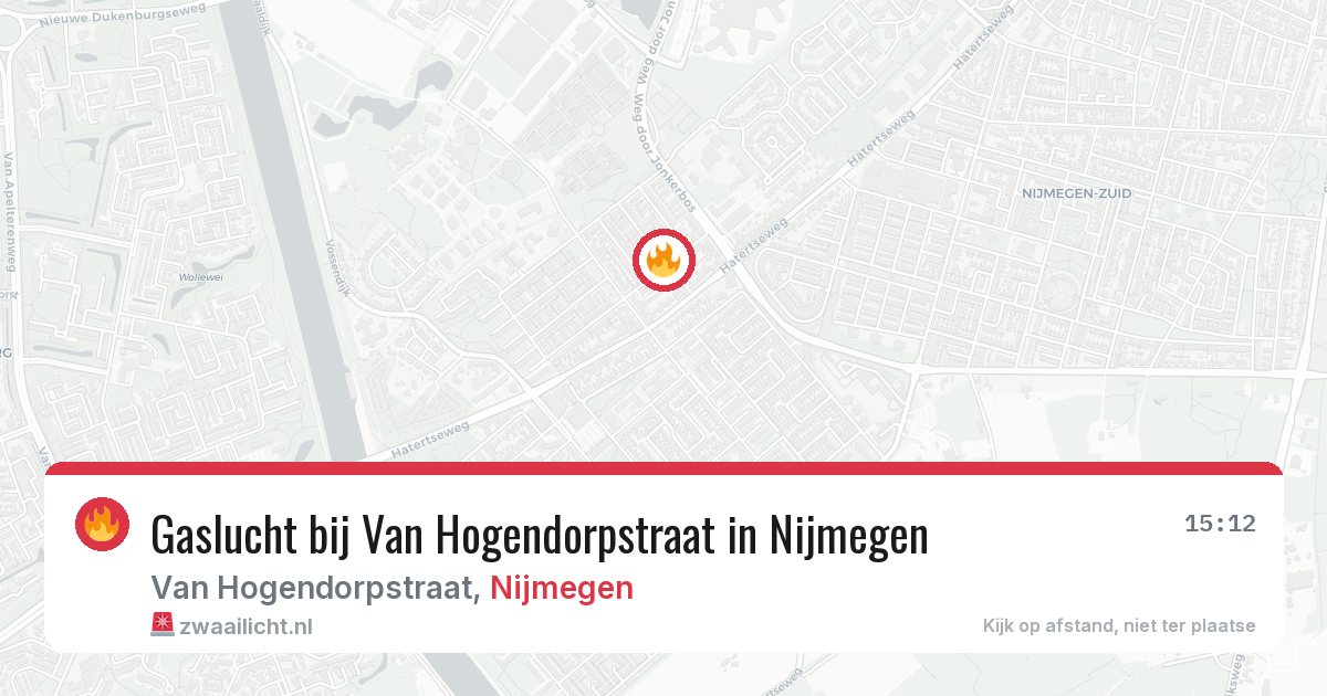 Gaslucht bij Van Hogendorpstraat in Nijmegen — 19 apr 2026