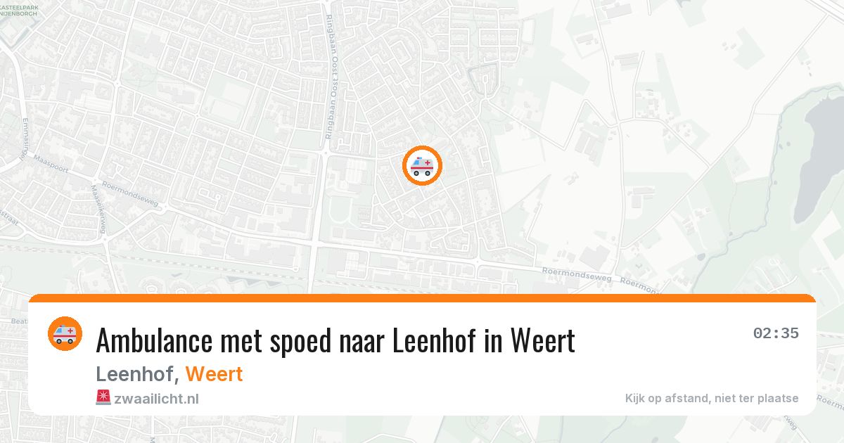 Ambulance met spoed naar Leenhof in Weert — 28 jun 2026