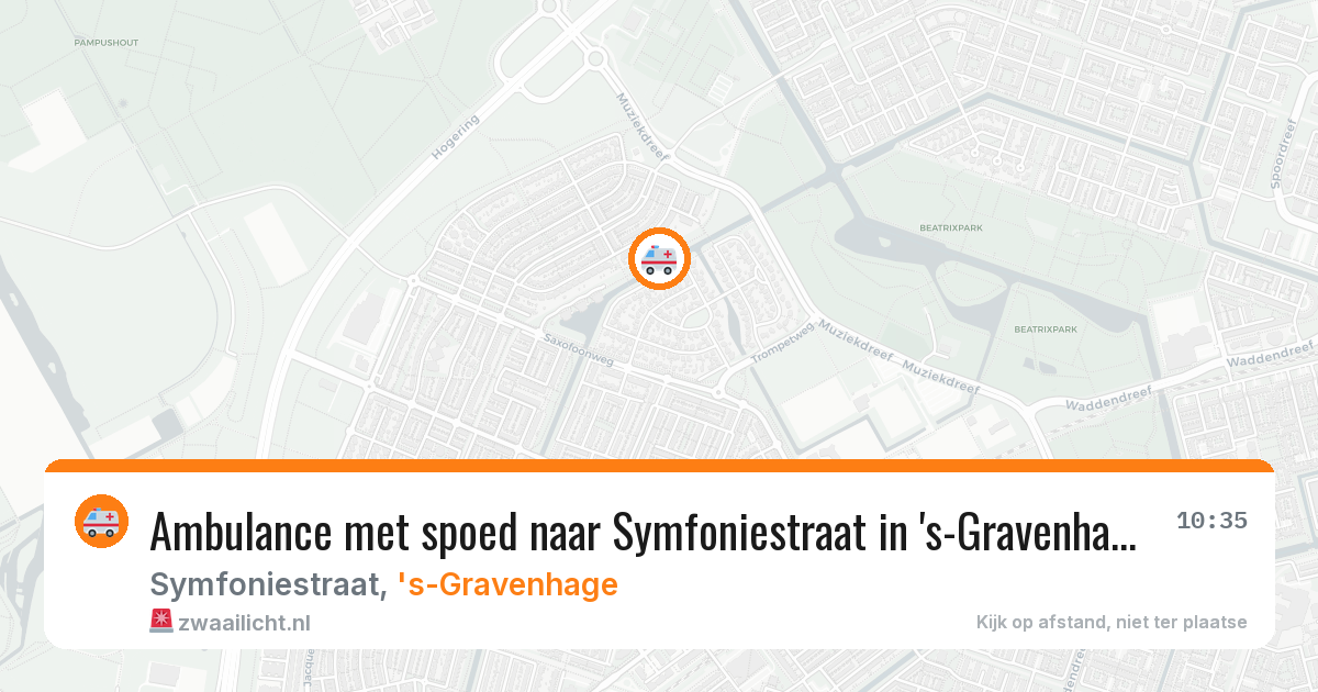 Ambulance met spoed naar Symfoniestraat in 's-Gravenhage — 30 mrt 2026