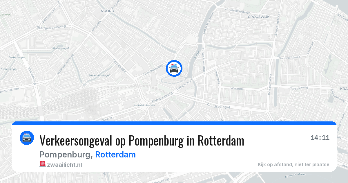 Verkeersongeval op Pompenburg in Rotterdam — 8 aug 2026