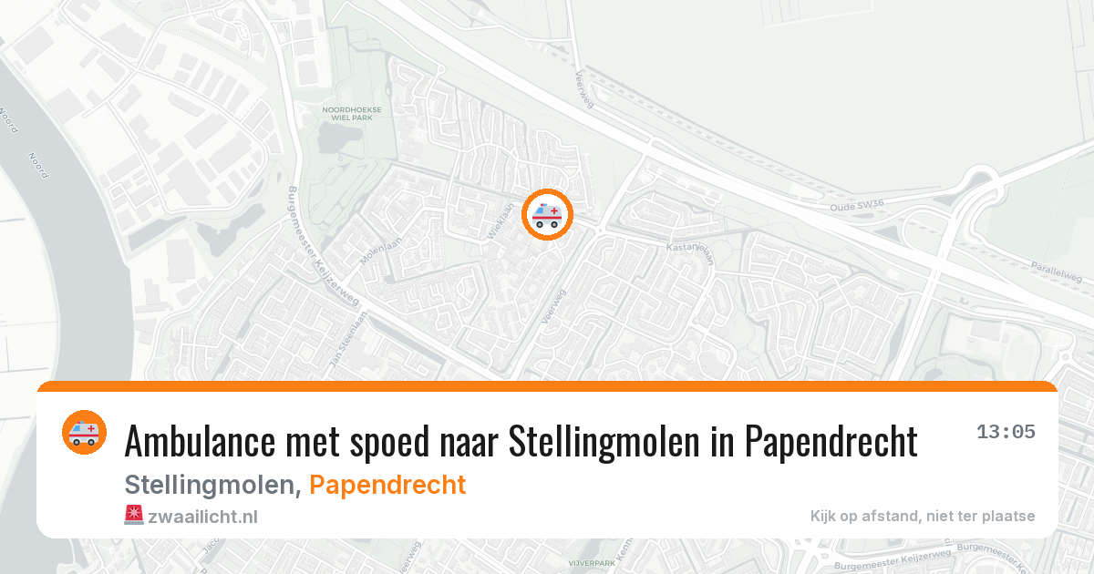 Ambulance met spoed naar Stellingmolen in Papendrecht — 26 jun 2026