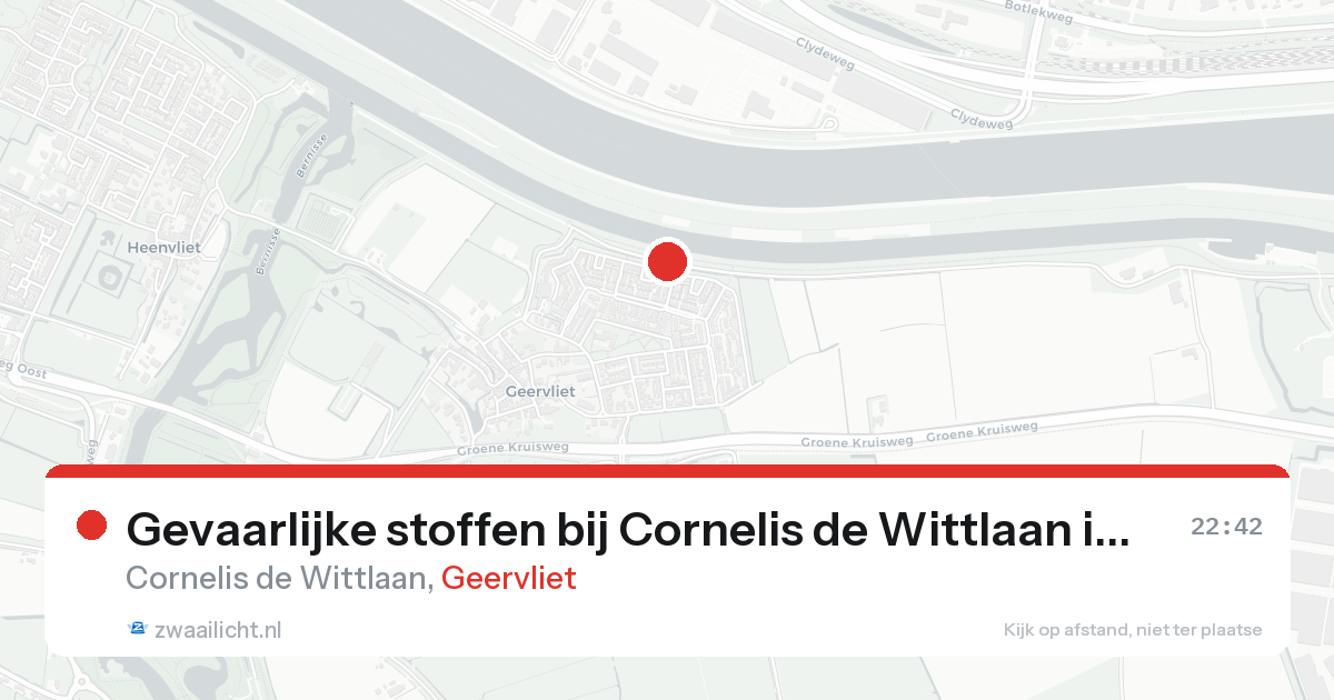 Gevaarlijke stoffen bij Cornelis de Wittlaan in Geervliet — 14 aug 2026