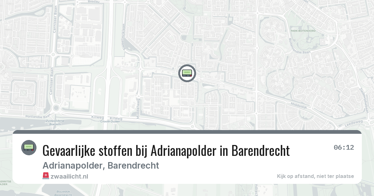 Gevaarlijke stoffen bij Adrianapolder in Barendrecht — 27 mrt 2026