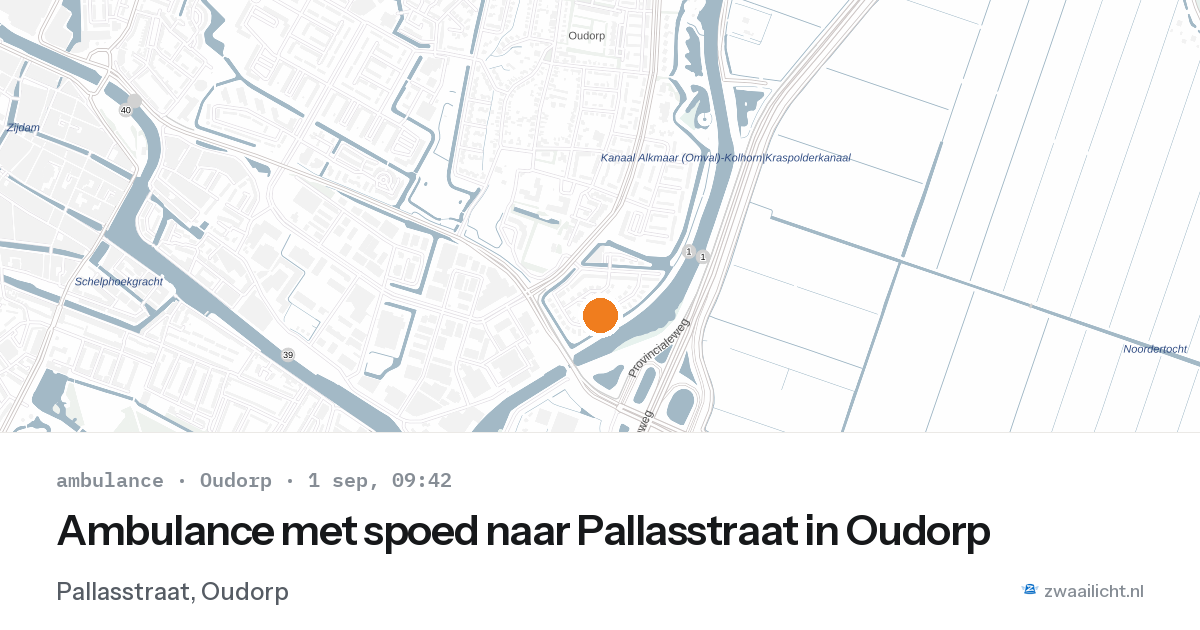 Ambulance met spoed naar Pallasstraat in Oudorp — 1 sep 2026