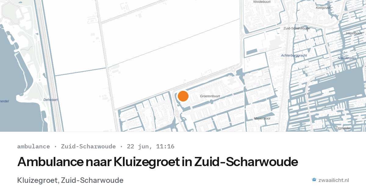 Ambulance naar Kluizegroet in Zuid-Scharwoude — 22 jun 2026
