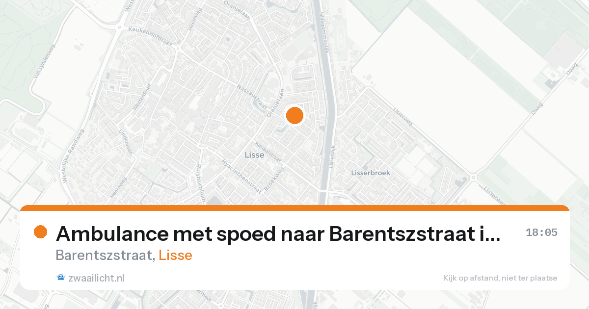 Ambulance met spoed naar Barentszstraat in Lisse — 24 aug 2026