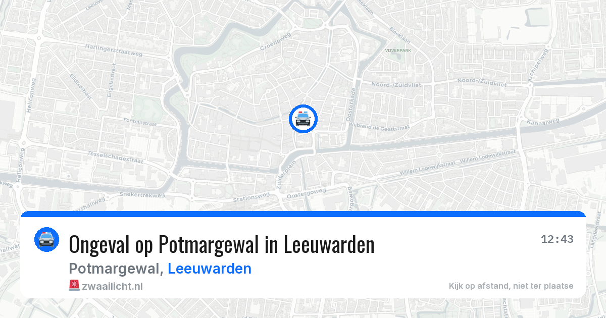 Ongeval op Potmargewal in Leeuwarden — 4 aug 2026